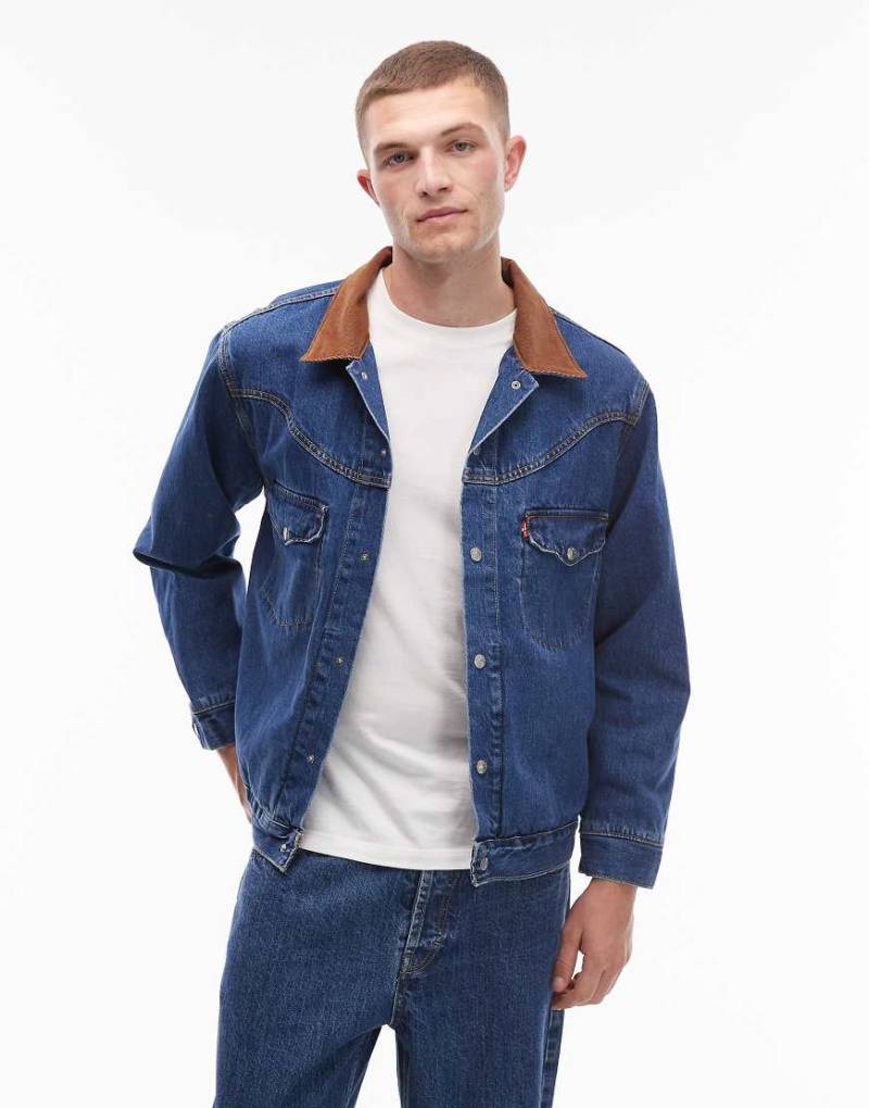 Levi's - Shorthorn - Truckerjacke aus Denim in mittlerer Waschung im Westernstil-Blau Levi's - Shorthorn - Truckerjacke aus Denim in mittlerer Waschung im Westernstil-Blau von Levi's