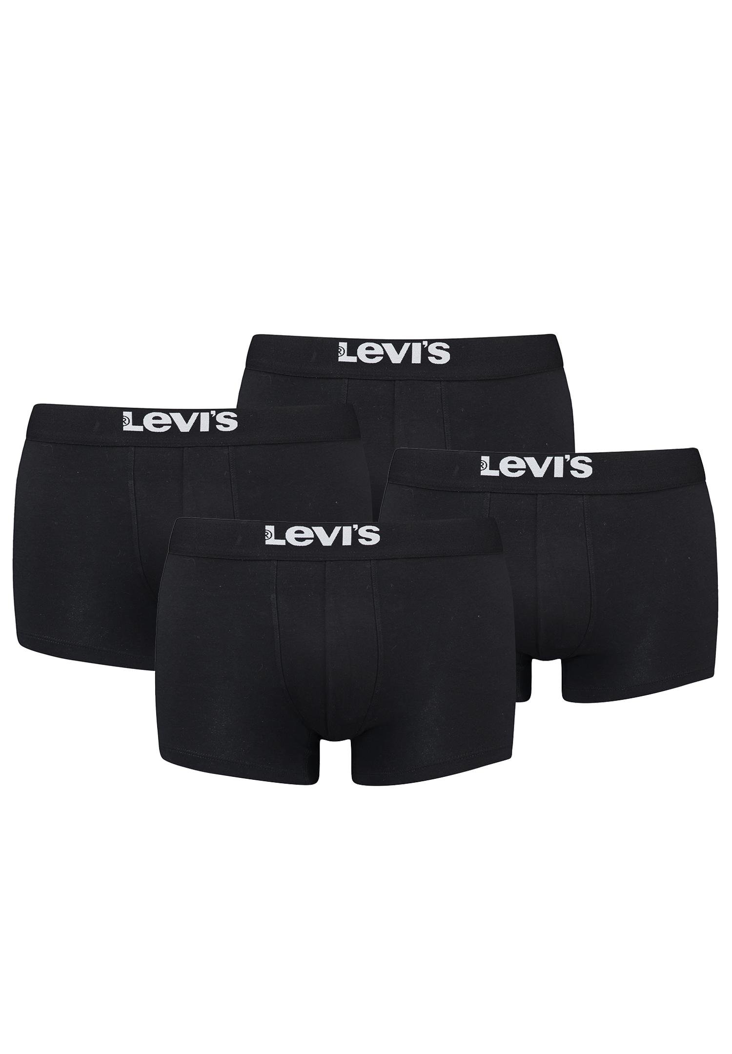 Levi&#039;s Solid Basic Herren Boxershorts Unterwäsche aus Bio-Baumwolle im 4er Pack von Levi&#039;s