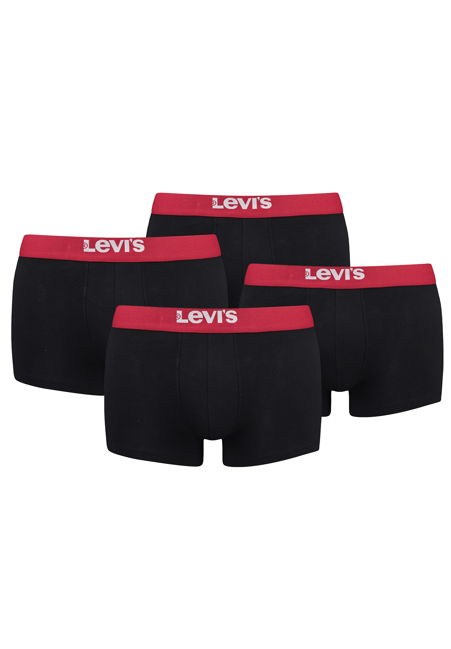 Levi&#039;s Solid Basic Herren Boxershorts Unterwäsche aus Bio-Baumwolle im 4er Pack von Levi&#039;s