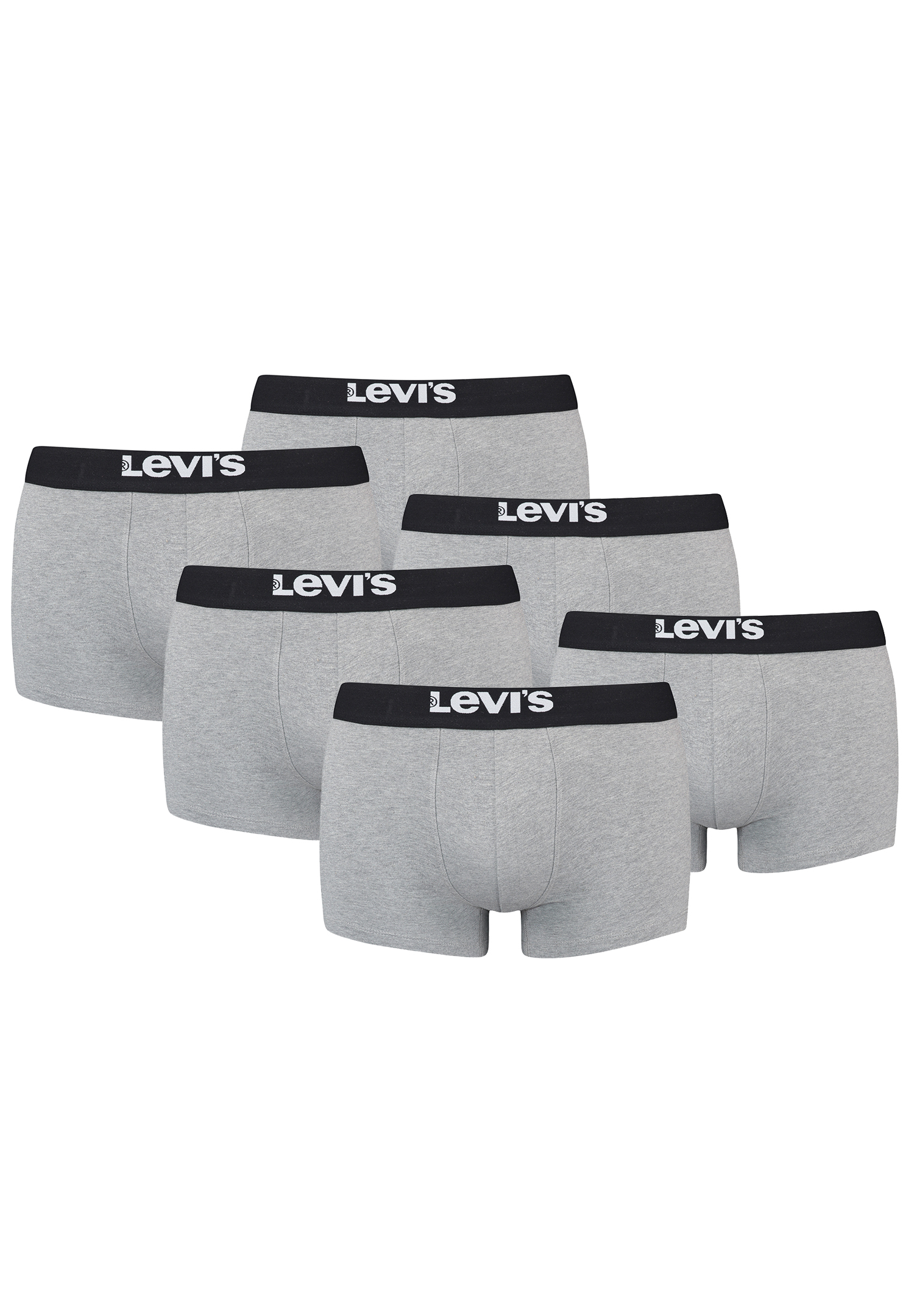 Levi&#039;s Solid Basic Herren Boxershorts Unterwäsche aus Bio-Baumwolle im 6er Pack von Levi&#039;s