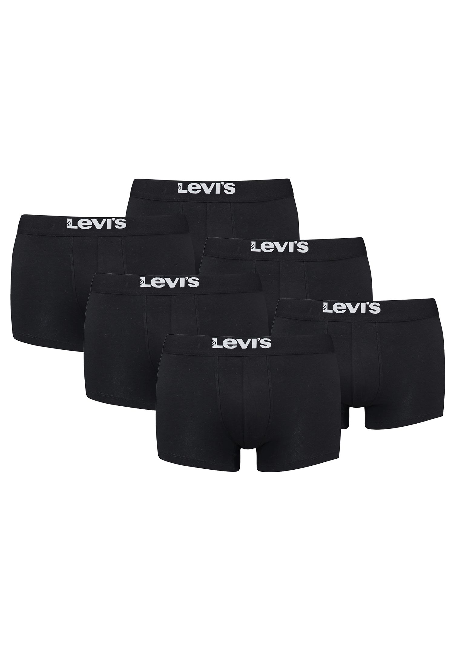 Levi&#039;s Solid Basic Herren Boxershorts Unterwäsche aus Bio-Baumwolle im 6er Pack von Levi&#039;s