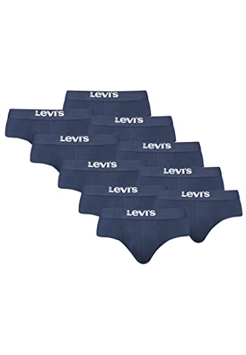 Levi's Solid Basic Herren Slips Unterwäsche aus Bio-Baumwolle im 10er Pack, Farbe:Navy, Bekleidungsgröße:M von Levi's