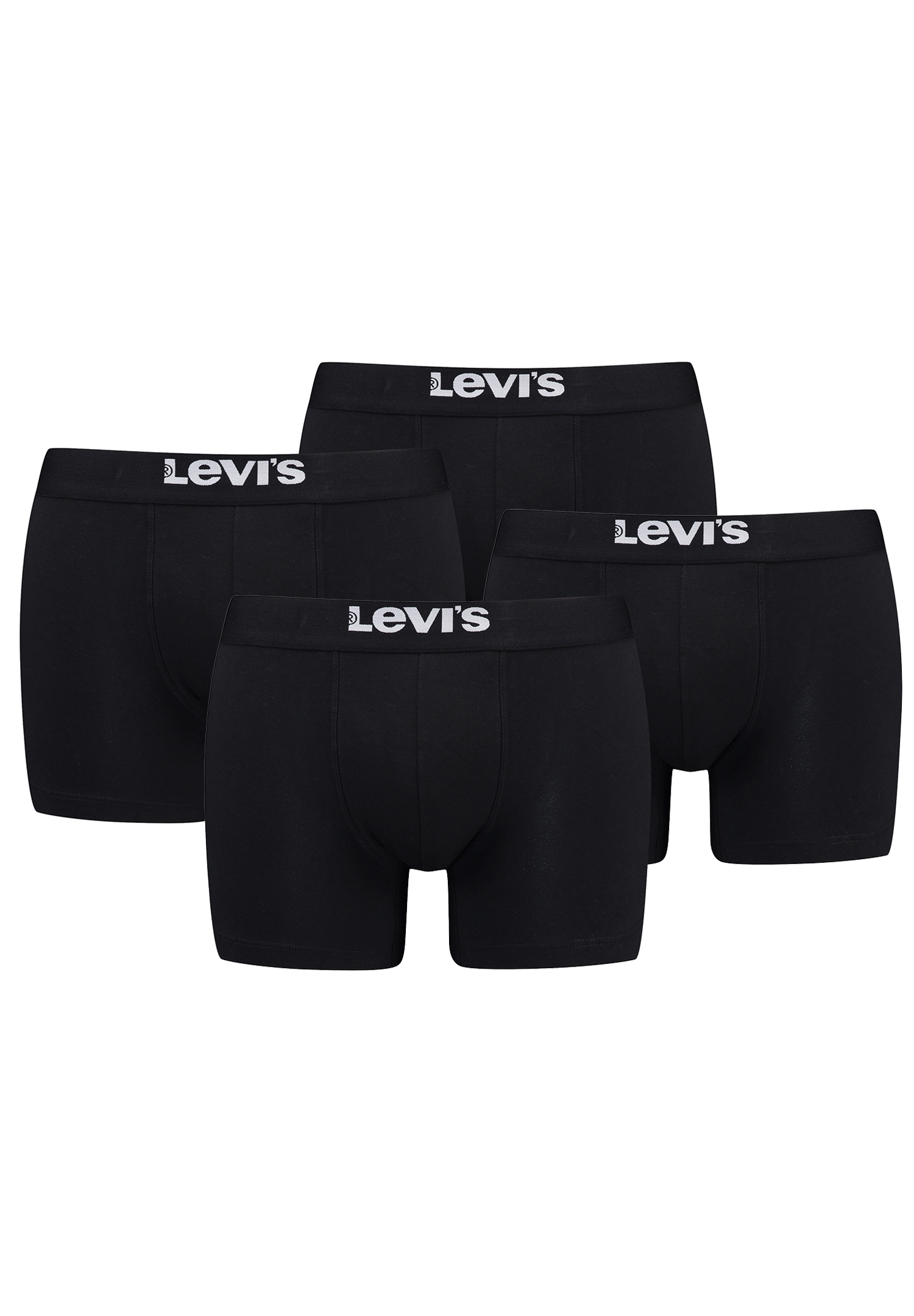 Levi&#039;s Solid Herren Boxershorts Unterwäsche aus Bio-Baumwolle im 4er Pack von Levi&#039;s