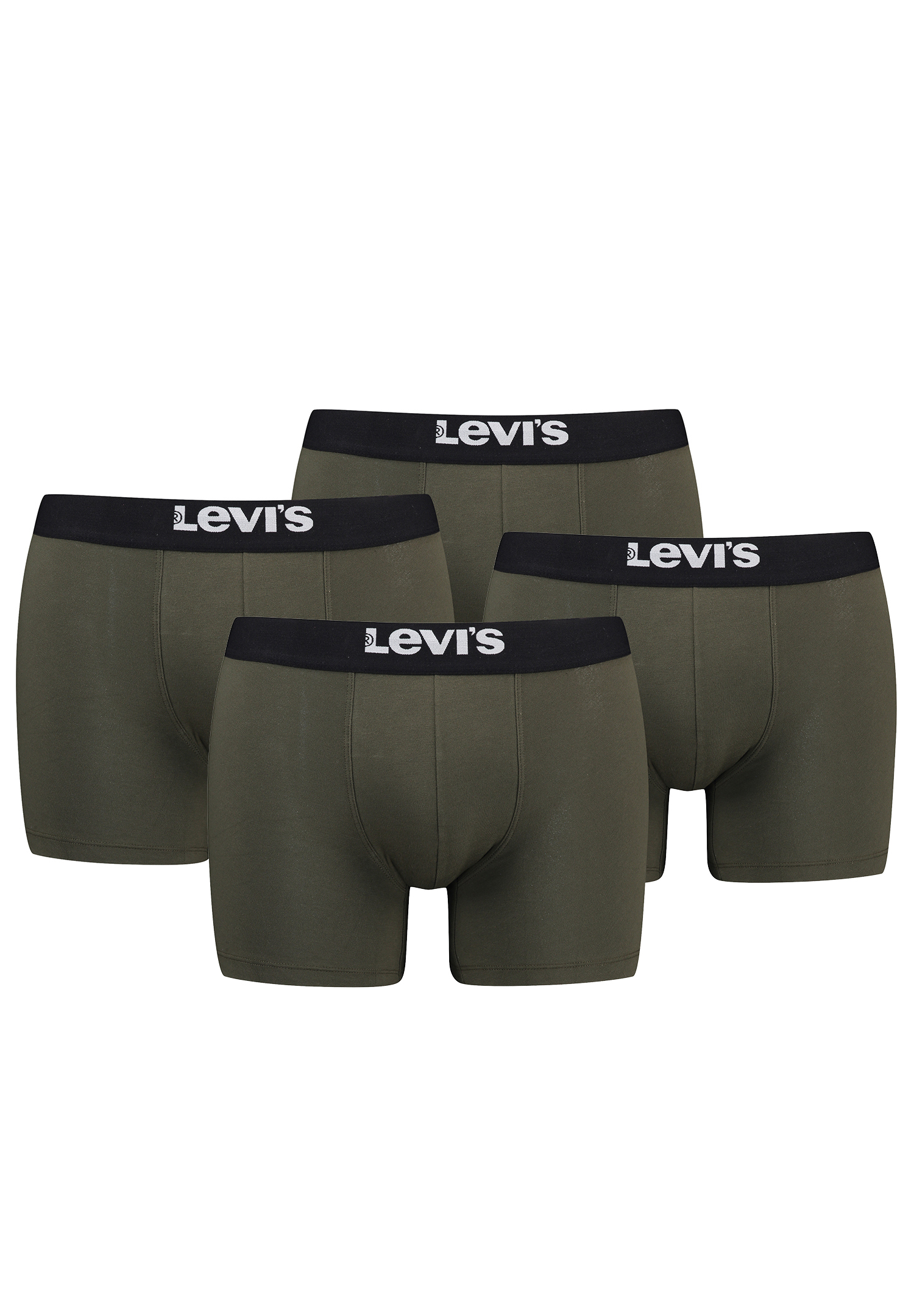 Levi&#039;s Solid Herren Boxershorts Unterwäsche aus Bio-Baumwolle im 4er Pack von Levi&#039;s