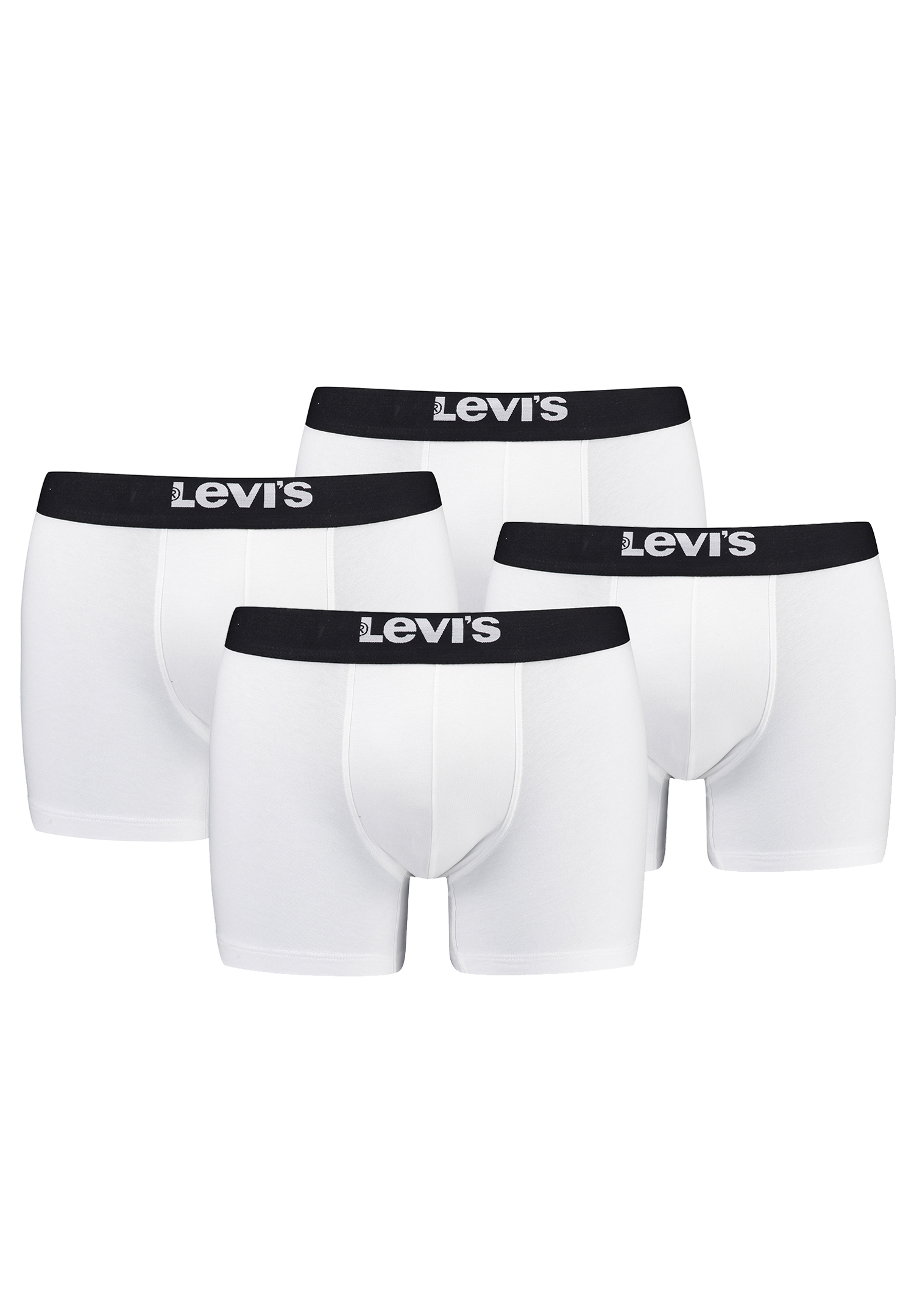 Levi&#039;s Solid Herren Boxershorts Unterwäsche aus Bio-Baumwolle im 4er Pack von Levi&#039;s