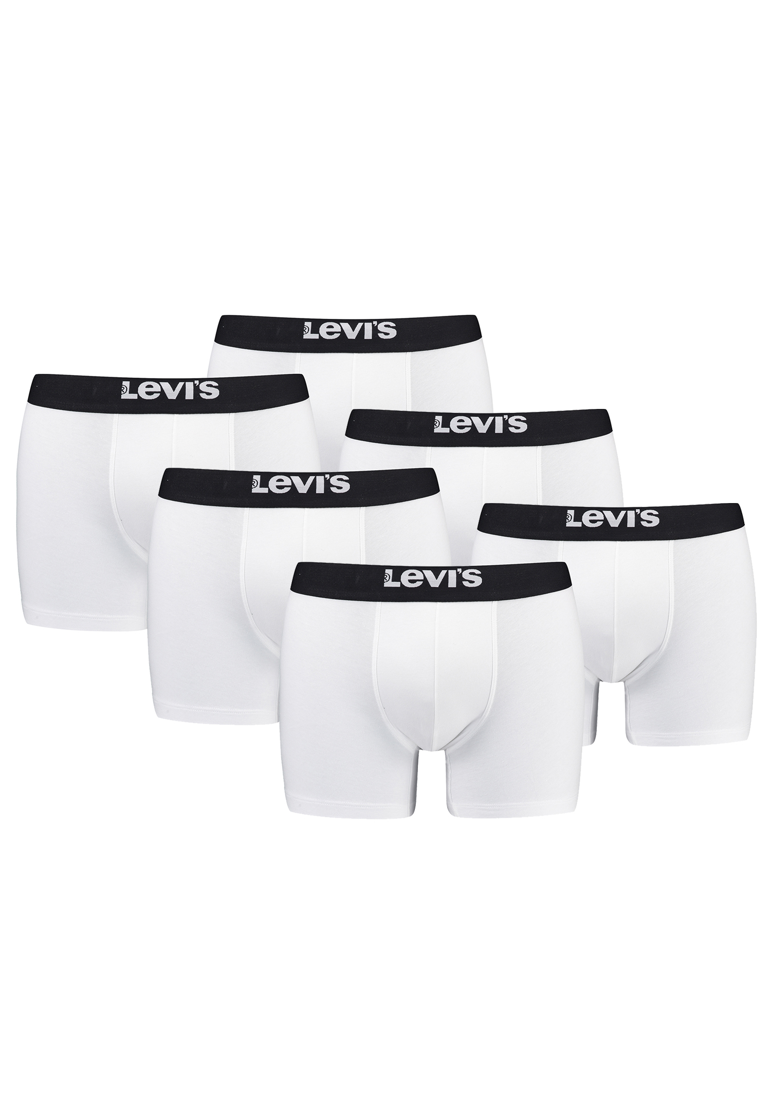 Levi&#039;s Solid Herren Boxershorts Unterwäsche aus Bio-Baumwolle im 6er Pack von Levi&#039;s