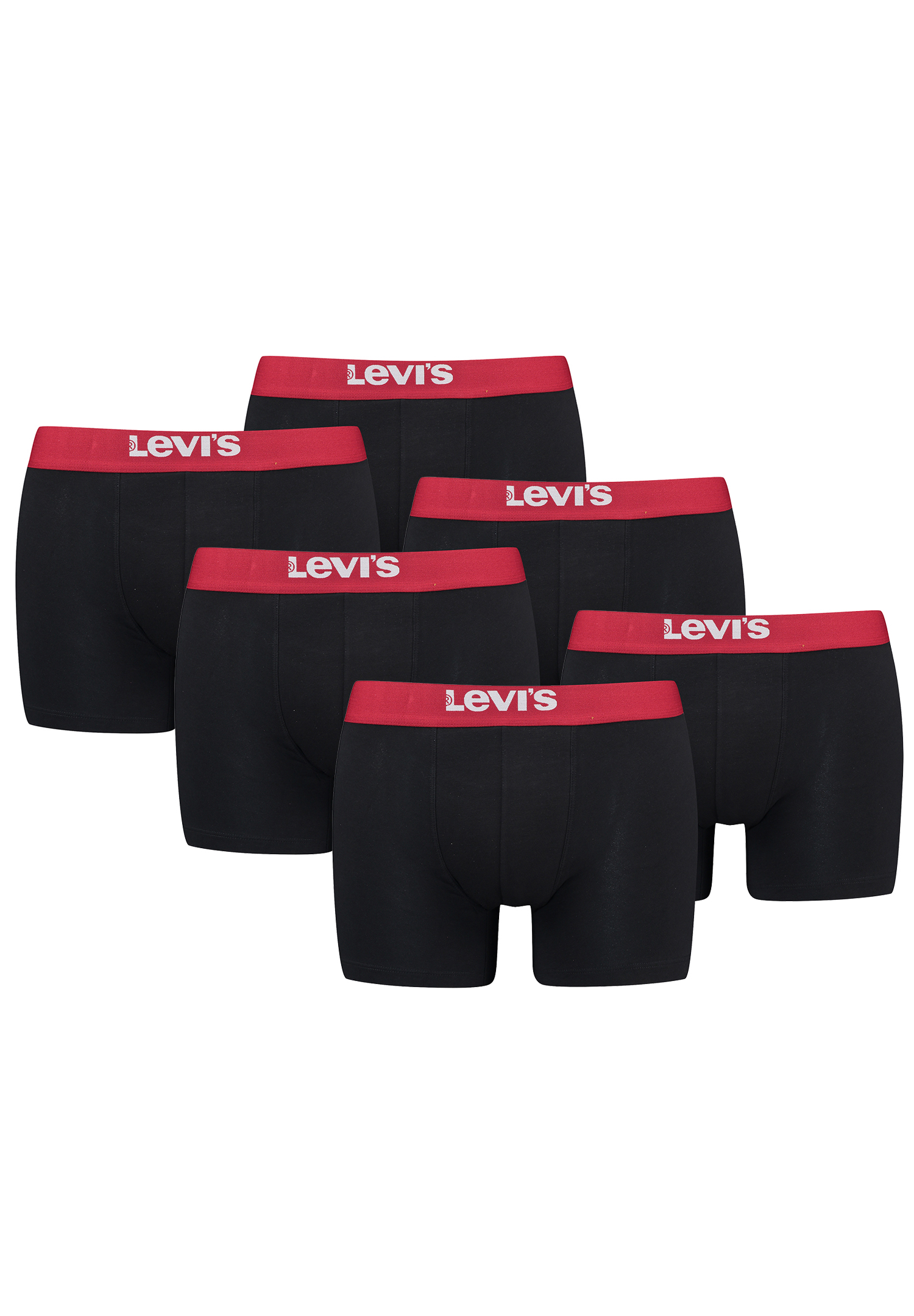 Levi&#039;s Solid Herren Boxershorts Unterwäsche aus Bio-Baumwolle im 6er Pack von Levi&#039;s
