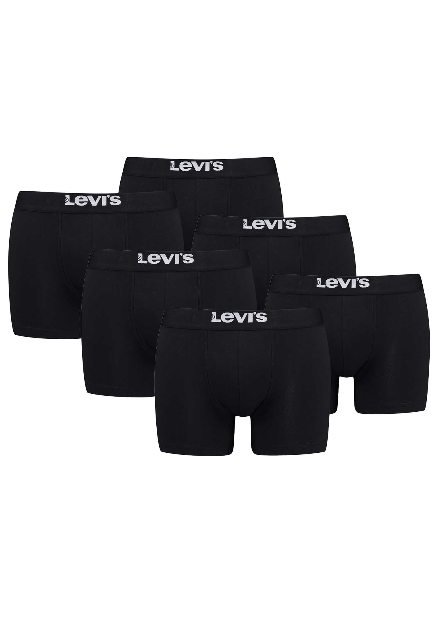 Levi&#039;s Solid Herren Boxershorts Unterwäsche aus Bio-Baumwolle im 6er Pack von Levi&#039;s