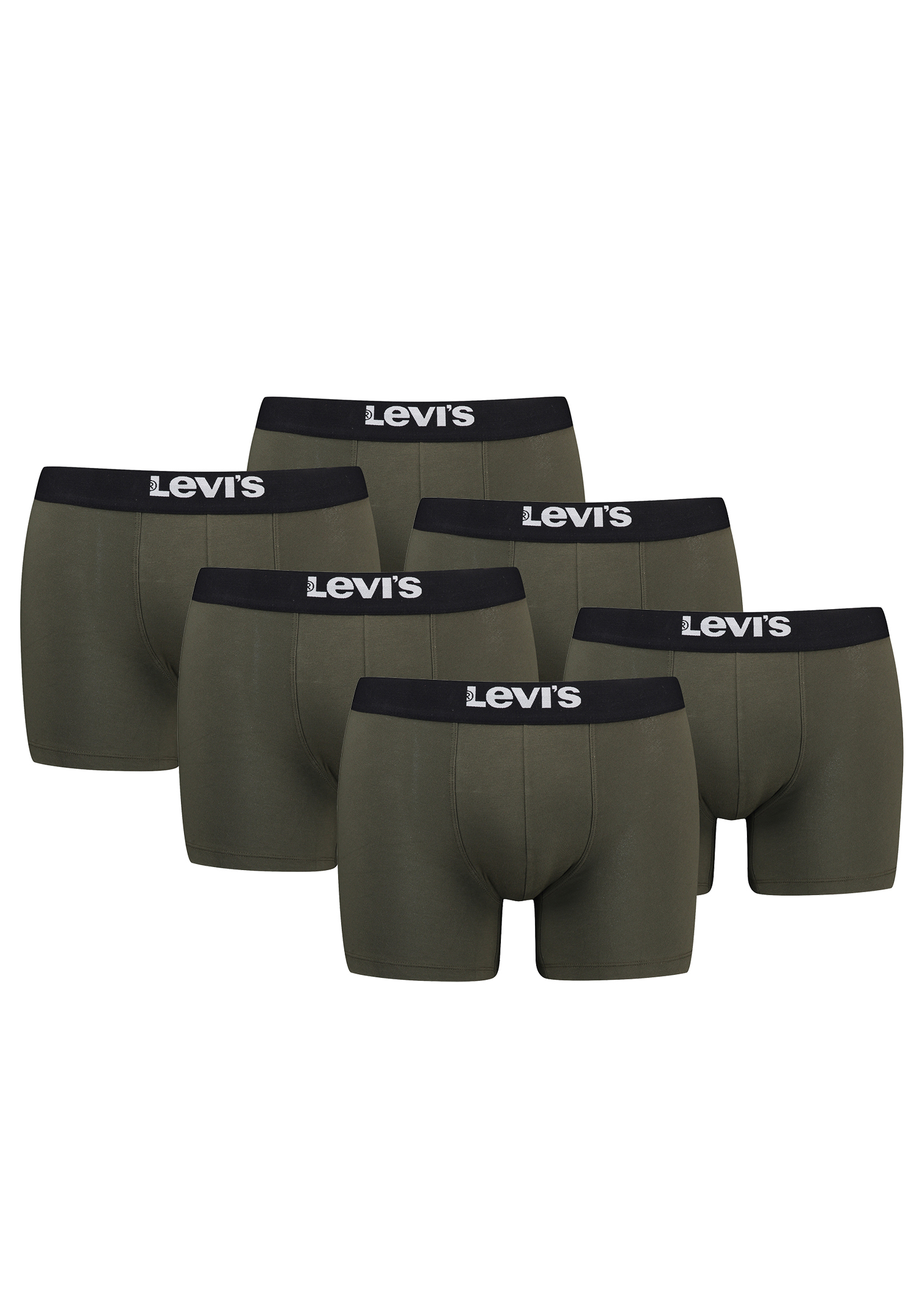 Levi&#039;s Solid Herren Boxershorts Unterwäsche aus Bio-Baumwolle im 6er Pack von Levi&#039;s