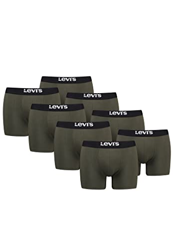 Levi's Solid Herren Boxershorts Unterwäsche aus Bio-Baumwolle im 8er Pack, Farbe:Khaki, Bekleidungsgröße:XL von Levi's