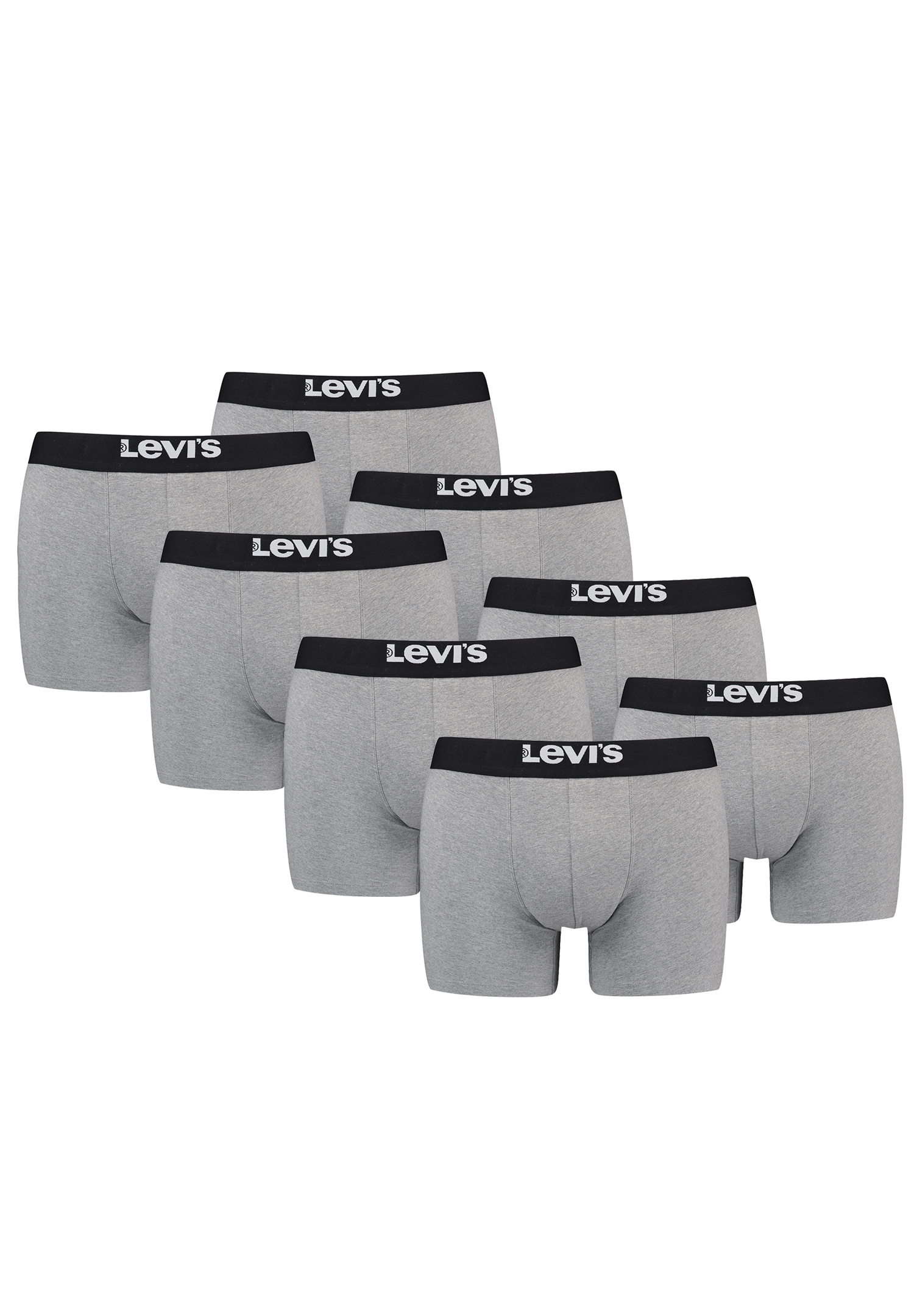 Levi&#039;s Solid Herren Boxershorts Unterwäsche aus Bio-Baumwolle im 8er Pack von Levi&#039;s