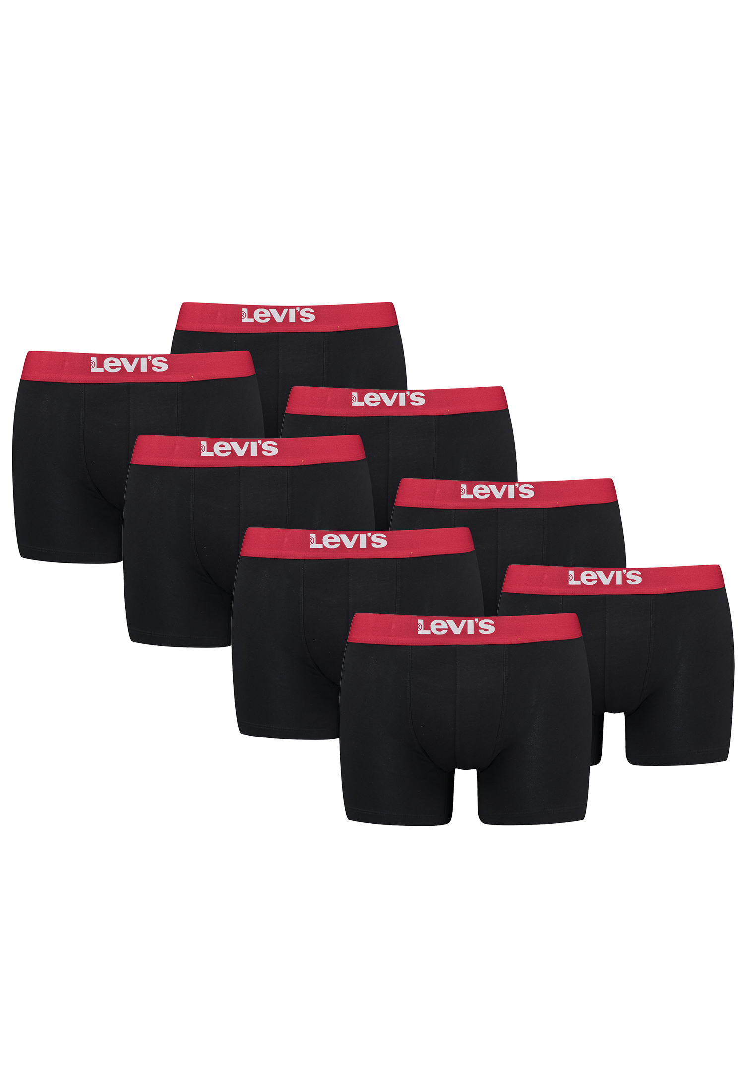 Levi&#039;s Solid Herren Boxershorts Unterwäsche aus Bio-Baumwolle im 8er Pack von Levi&#039;s