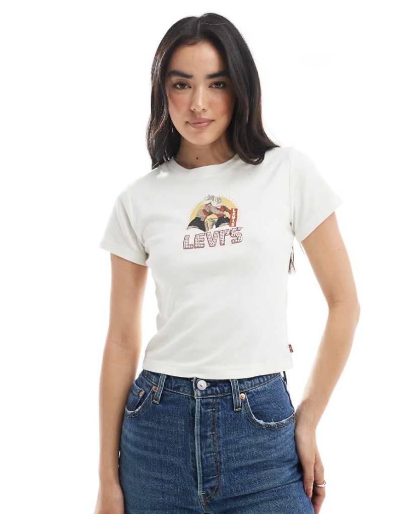 Levi's - Sportliches Basic-T-Shirt in Ecru mit Western-Grafikmotiv-Weiß von Levi's