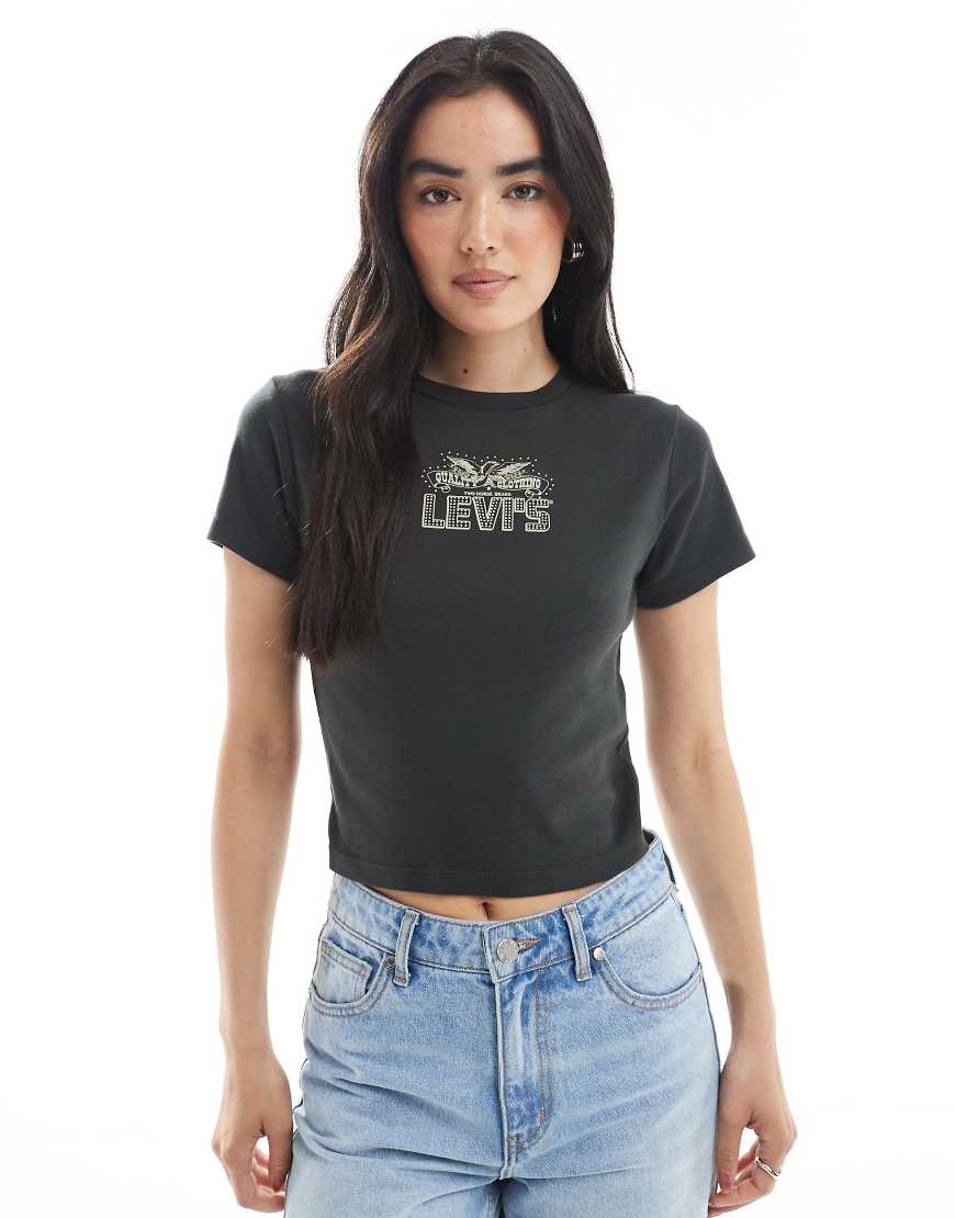 Levi's - Sportliches Basic-T-Shirt in Schwarz mit verziertem Logo von Levi's