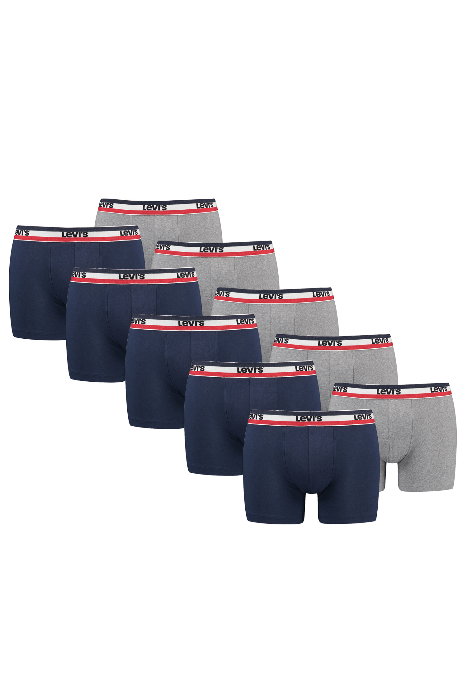 Levi&#039;s Sportswear Logo Herren Boxershorts Unterwäsche aus Bio-Baumwolle im 10er ... von Levi&#039;s