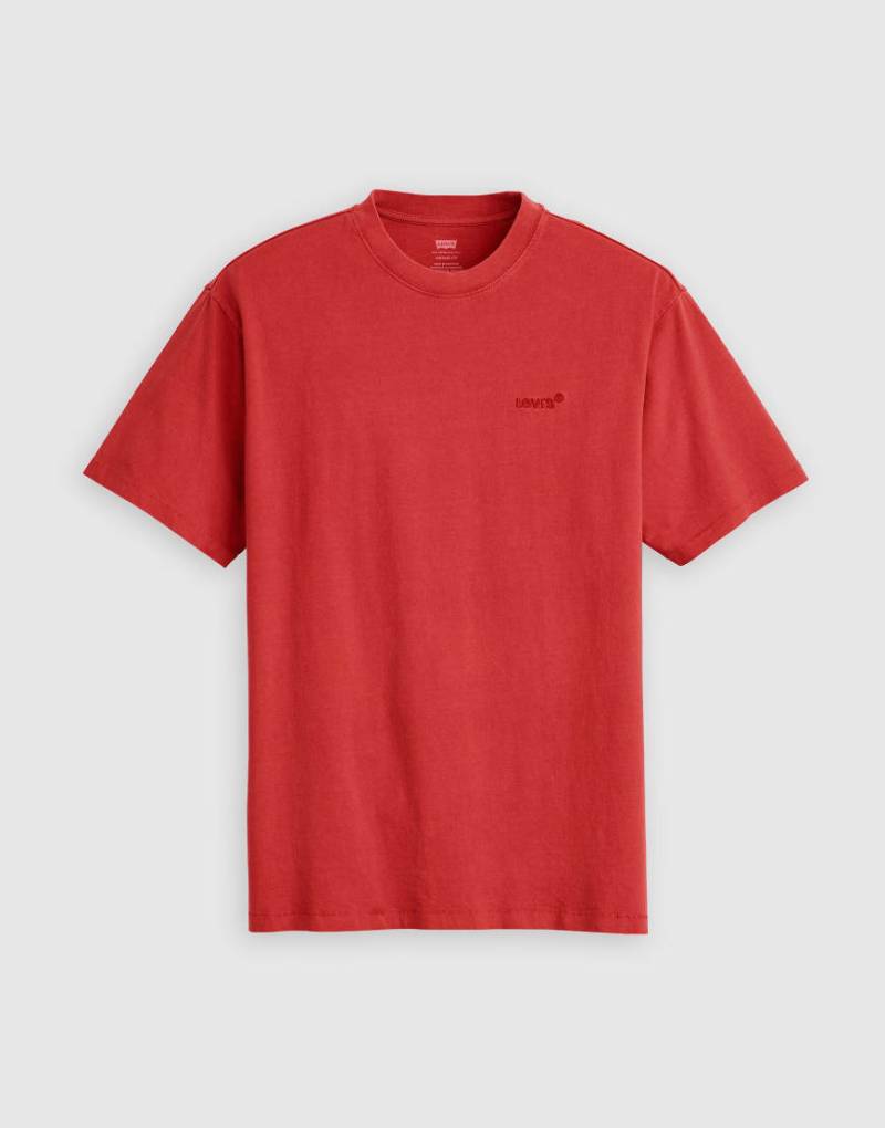 Levi's - Stückgefärbtes Oversize-T-Shirt in Rot mit farblich abgestimmtem Logo im Vintage-Stil von Levi's