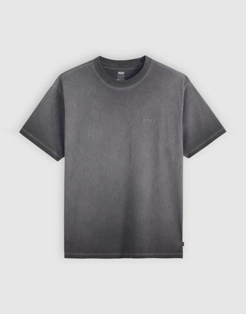 Levi's - Stückgewaschenes Oversize-T-Shirt in Anthrazit mit farblich abgestimmtem Logo im Vintage-Stil-Grau von Levi's
