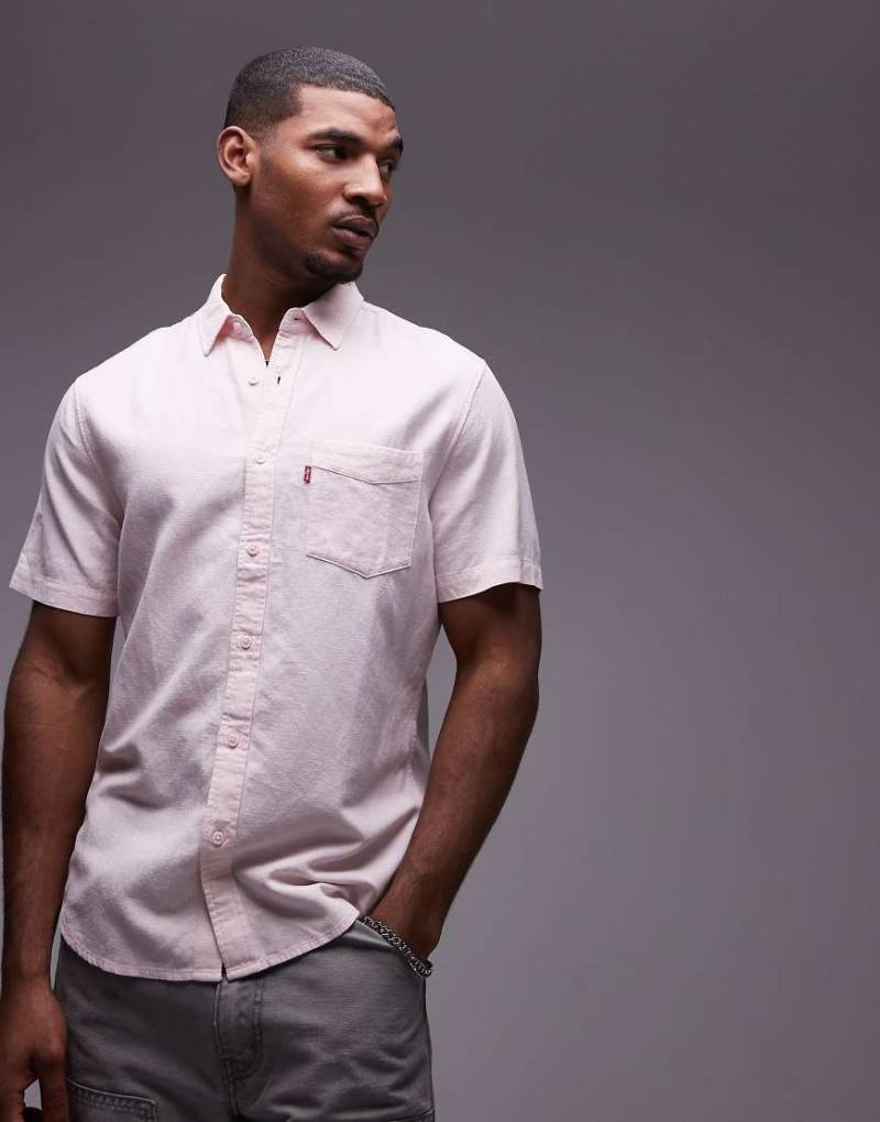 Levi's - Sunset - Kurzärmliges Hemd aus Leinen-Baumwollmix in Rosa, in regulärer Passform von Levi's