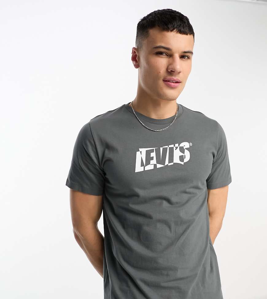 Levi's - T-Shirt in Grau mit mittigem Logo, exklusiv bei ASOS-Schwarz von Levi's