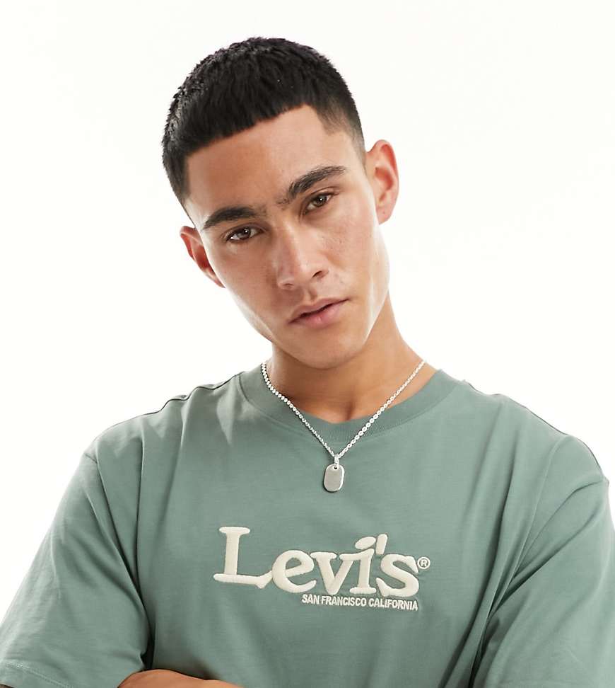 Levi's - T-Shirt in Grün mit mittigem Retro-Logo, exklusiv bei ASOS von Levi's