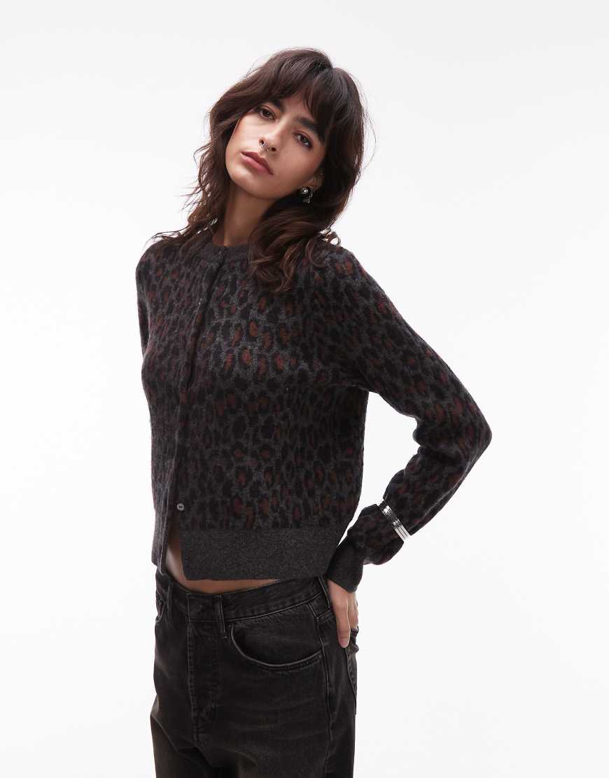 Levi's - Tara - Strickjacke mit Leopardenmuster-Brown von Levi's