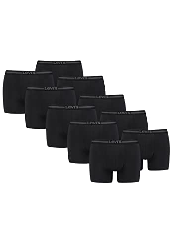 Levi's Tencel Herren Unterwäsche Retroshorts Boxershorts 10er Pack, Farbe:Jet Black, Bekleidungsgröße:S von Levi's