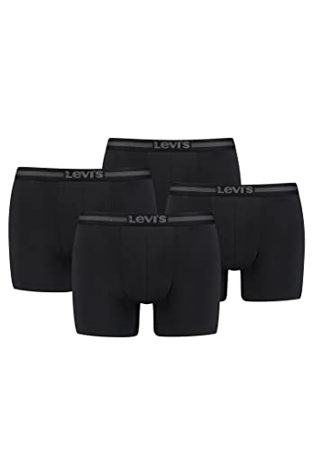 Levi's Tencel Herren Unterwäsche Retroshorts Boxershorts 4er Pack, Farbe:Jet Black, Bekleidungsgröße:L von Levi's