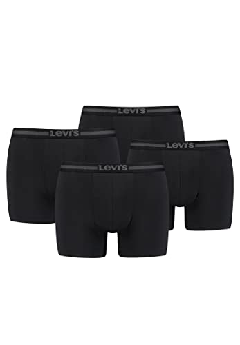 Levi's Tencel Herren Unterwäsche Retroshorts Boxershorts 4er Pack, Farbe:Jet Black, Bekleidungsgröße:XXL von Levi's