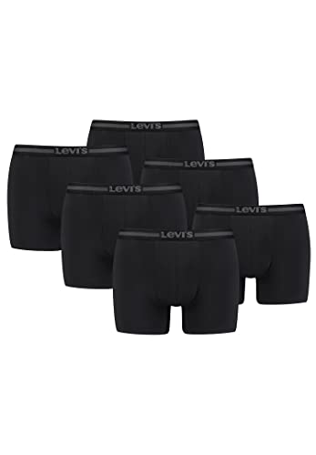 Levi's Tencel Herren Unterwäsche Retroshorts Boxershorts 6er Pack, Farbe:Jet Black, Bekleidungsgröße:L von Levi's