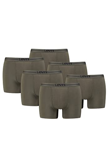 Levi's Tencel Herren Unterwäsche Retroshorts Boxershorts 6er Pack, Farbe:Khaki, Bekleidungsgröße:L von Levi's