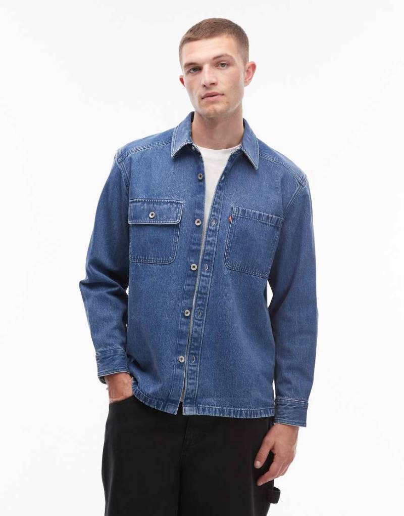 Levi's - Truckee - Worker-Hemdjacke aus Denim in mittlerer Waschung-Blau von Levi's
