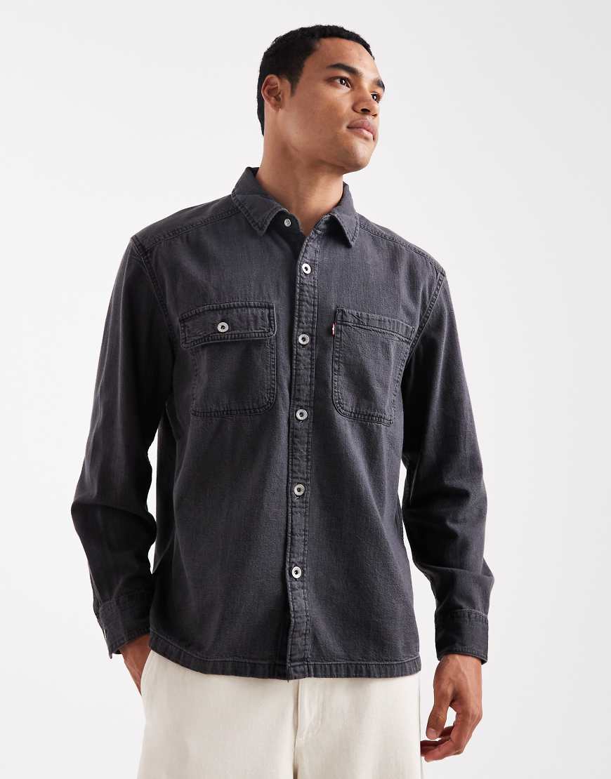 Levi's - Truckee - Worker-Hemdjacke aus Denim in verwaschenem Schwarz von Levi's