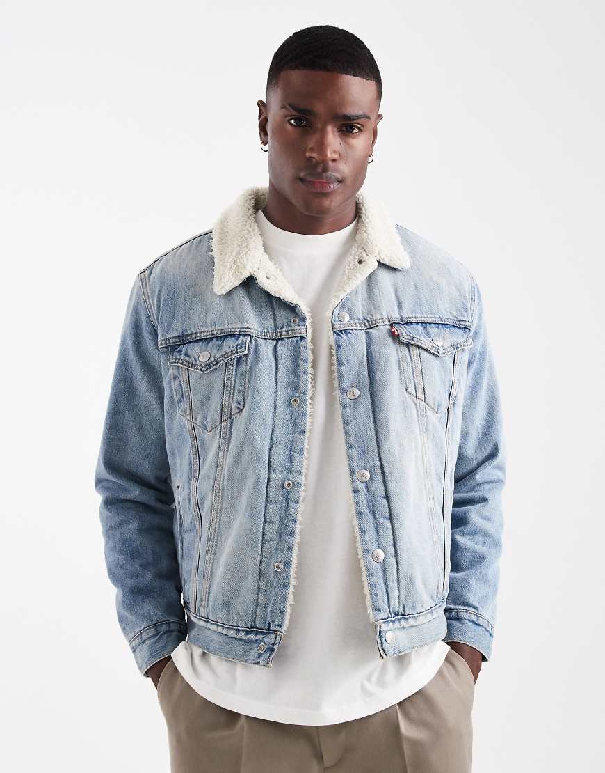 Levi's - Type 3 Sherpa - Trucker-Jeansjacke in heller Waschung-Blau von Levi's