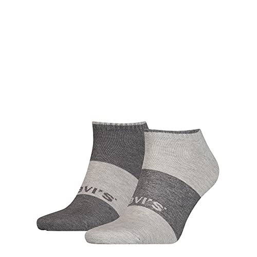 Levi's Unisex-Adult Plant Based Dying Low Cut Socks 2 Pack Sneaker, Grey Combo, 43/46 von Levi's