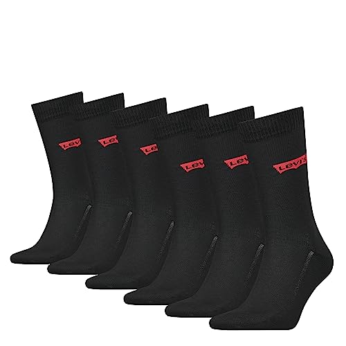 Levi's Unisex Classic Socken, Schwarz, 39/42 (6er Pack) von Levi's