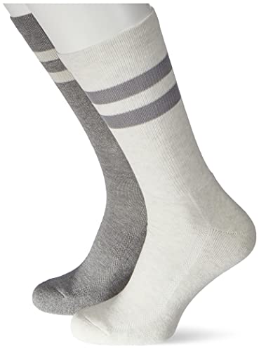 Levi's Unisex Classic CREW SOCK, Mid Grey Melange/ Marshmallow, 43/46 EU, 2er Pack von Levi's