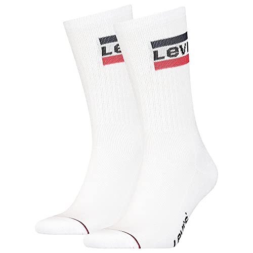 Levi's Unisex Crew Socks, White, 43/46 von Levi's