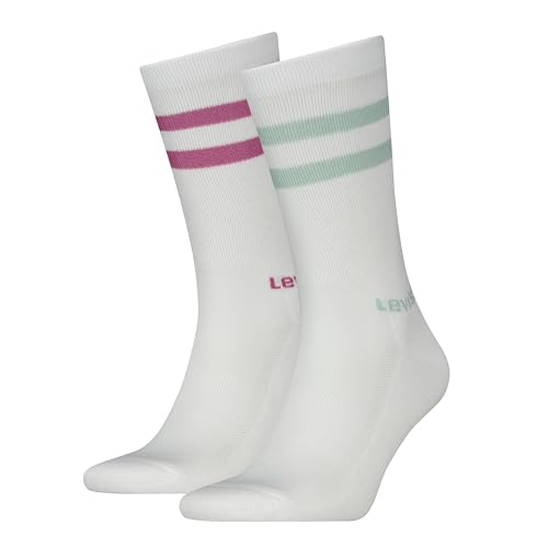 Levi's Unisex Crew Socken, Blau/Rosa, 35/38 von Levi's