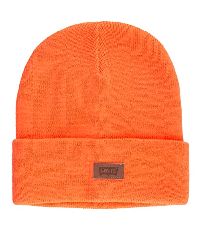 Levi's Unisex-Erwachsene All Season Comfy Leather Logo Patch Cuffed Hero Beanie-Mütze, Neon Orange Solid, Einheitsgre Levi's Unisex-Erwachsene All Season Comfy Leather Logo Patch Cuffed Hero Beanie-Mütze, Neon Orange Solid, Einheitsgre von Levi's