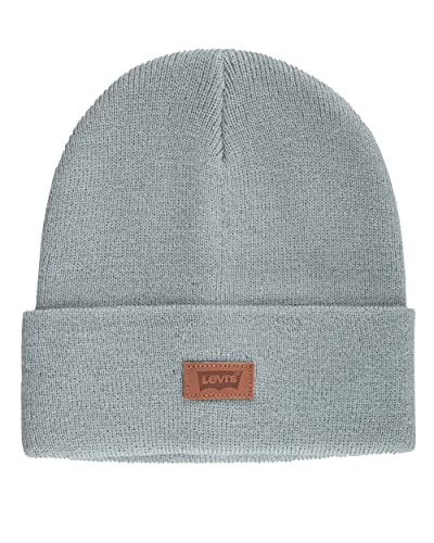 Levi's Unisex-Erwachsene All Season Comfy Leather Logo Patch Cuffed Hero Beanie-Mütze, Seafoam Solid, Einheitsgre von Levi's
