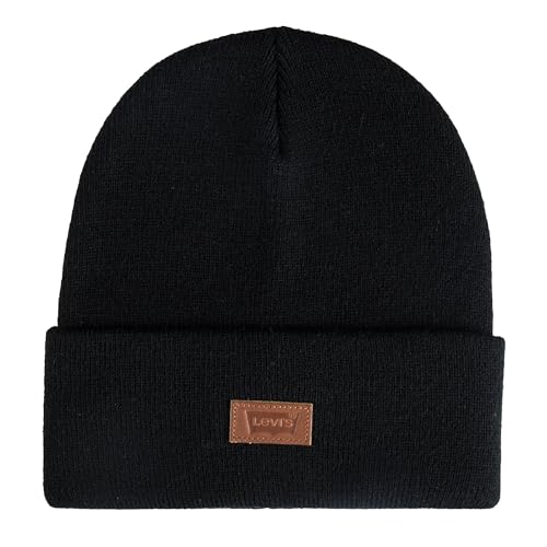 Levi's Uni-Erwachsene Ganzjahres-Helden, Weich, Gestrickt, mit Bündchen, Warm und Bequem, für Jeden Tag Beanie-Mütze, Schwarz/Braun, Einheitsgre von Levi's