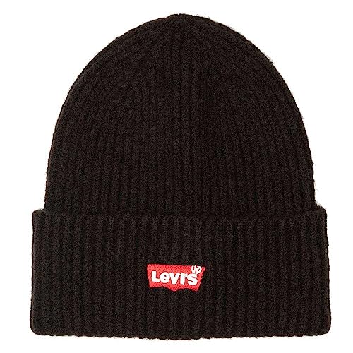 Levi's Herren & Unisex Essential Ribbed Batwing Beanie, Regular Black, UN Levi's Herren & Unisex Essential Ribbed Batwing Beanie, Regular Black, UN von Levi's