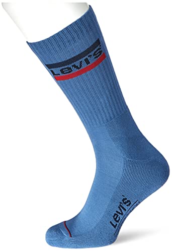 Levi's Unisex Footie Crew Sock 2er Pack, Blue Horizon, 43-46 von Levi's