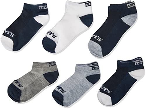 Levi's Unisex-Kinder Lhn Box Tab Low Cut 6Pk Strumpfwaren, Dress Blues, 11 von Levi's