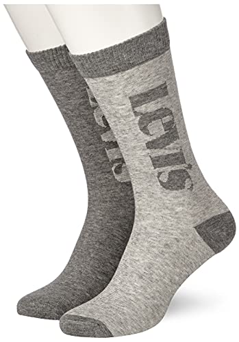 Levi's Unisex Levi's Logo Micro Stripe Unisex Regular Cut 2 Pack Classic sock, mid grey melange, 43 EU von Levi's