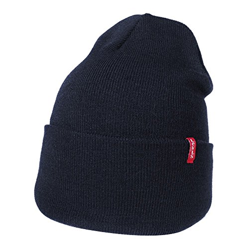 Levi's Unisex New Slouchy Beanie W Red Tab Detail Strickmütze, Blau (Blue), One size von Levi's