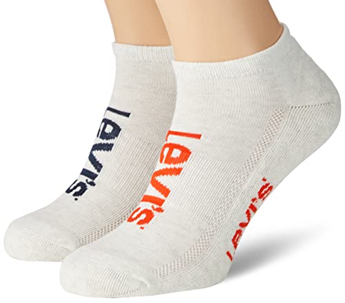 Levi's Unisex Quarter Crew Sock, Beige (Tangerin Tango/Navy), 39/42, 2 Pack von Levi's