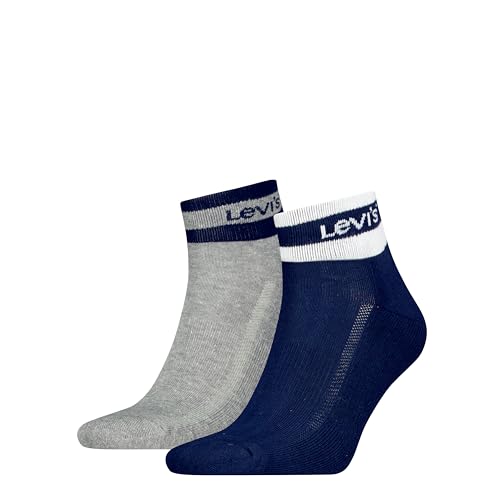 Levi's Unisex Quarter Socken, Marineblau/Grau, 39/42 von Levi's