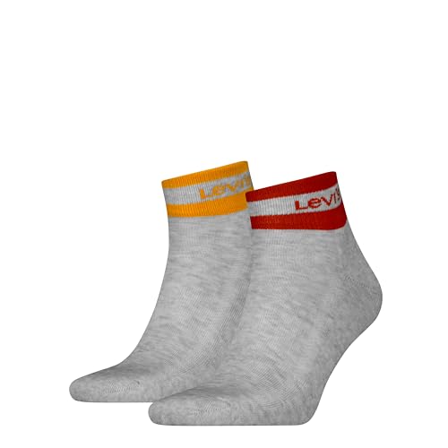 Levi's Unisex Quarter Socken, Orange/Gelb, 35/38 von Levi's
