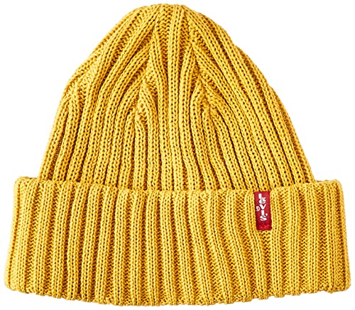 Levi's Unisex Gerippte Beanie MÜTZE, Gold, One Size von Levi's